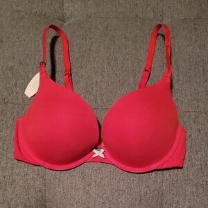 Victoria's Secret Cotton Push Up Bra Red Sz. 34D